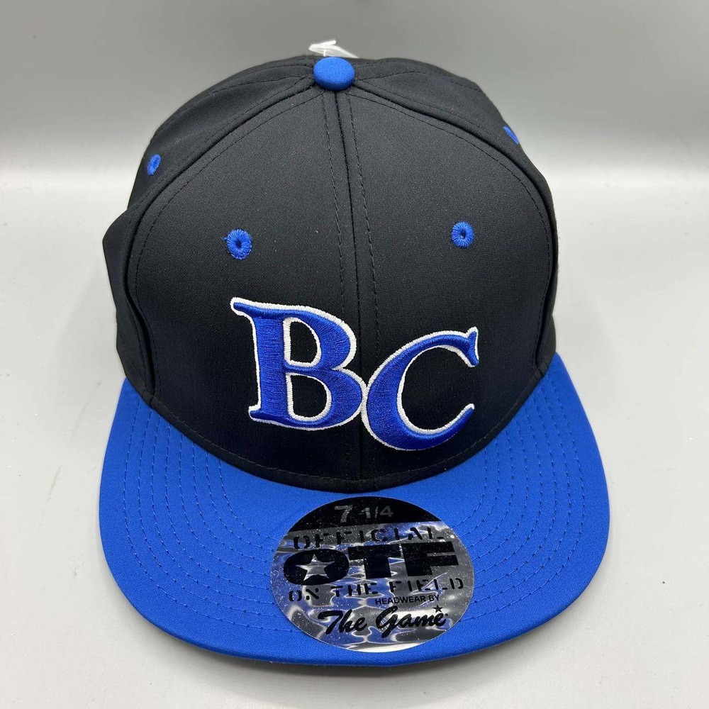 Bridge Creek Bobcats OTF Hat Men 7 1/4 Black Blue The Game Pro Strap Fitted New